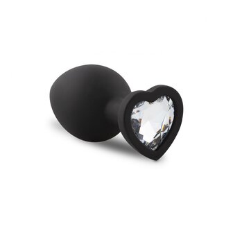 Siliconen Buttplug Set Met Diamantjes - Hart