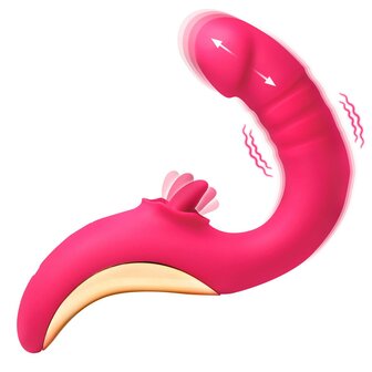 XR Brands - Tease &amp; Please Likkende &amp; Stotende Vibrator - Roze