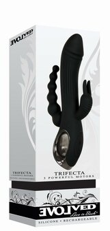 Evolved - Trifecta Rabbit Vibrator - Zwart