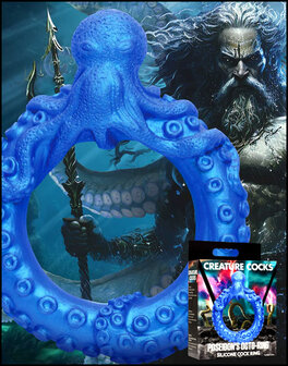 XR Brands - Poseidon&#039;s Octo-Ring Siliconen Penisring - Blauw