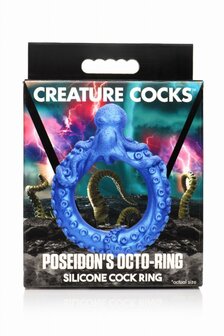 XR Brands - Poseidon&#039;s Octo-Ring Siliconen Penisring - Blauw