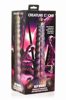 Deep Invader Tentacle Ovipositor Siliconen Dildo met Eitjes