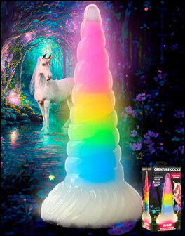 XR Brands - Lichtgevende Regenboog Siliconen Dildo