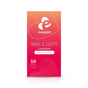 EasyGlide - Ribs and Dots Condooms - 10 stuks