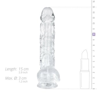 Jelly Dildo met ballen - 19 cm