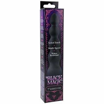 Doc Johnson - Black Magic Ribbed Vibe Vibrator - Zwart