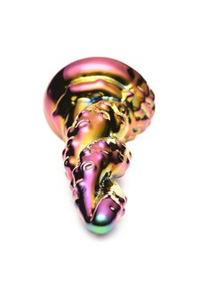 XR Brands - Betoverende Regenboog Glazen Dildo - Geel &amp; Roze