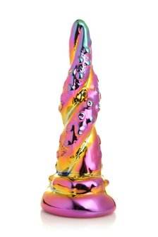 XR Brands - Betoverende Regenboog Glazen Dildo - Geel &amp; Roze