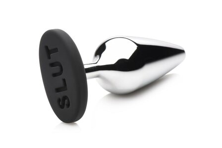 XR Brands - Butt Slut Metalen &amp; Siliconen Butt Plug - Zilver