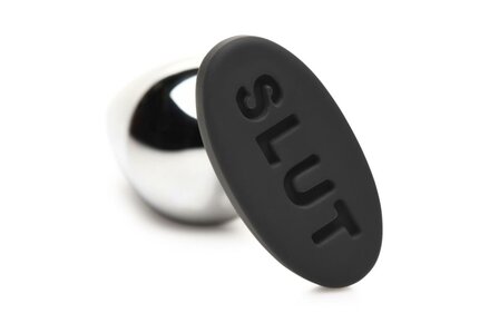 XR Brands - Butt Slut Metalen &amp; Siliconen Butt Plug - Zilver