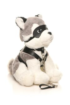 XR Brands Fetish Puppy Max - Grijs &amp; Wit | Vegan Knuffel | Kinkytoyz.nl