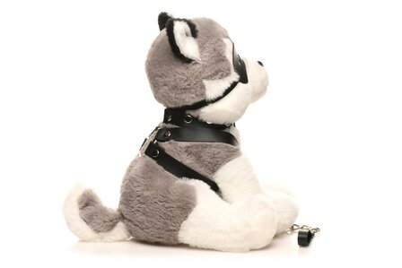 XR Brands Fetish Puppy Max - Grijs &amp; Wit | Vegan Knuffel | Kinkytoyz.nl