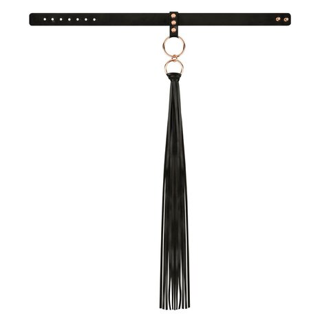 Rosy Gold - Halsband met Flogger - Zwart