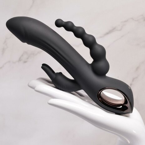 Evolved - Trifecta Rabbit Vibrator - Zwart