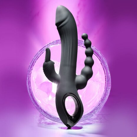 Evolved - Trifecta Rabbit Vibrator - Zwart