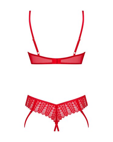 Obsessive - Ingridia 2-delige Open Set - Rood