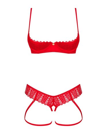 Obsessive - Ingridia 2-delige Open Set - Rood