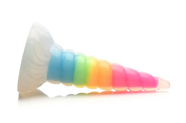 XR Brands - Lichtgevende Regenboog Siliconen Dildo