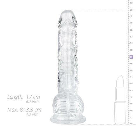 Jelly Dildo met Ballen - 15 cm