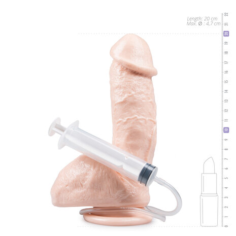 Spuitende Dildo Met Balzak - 13 cm