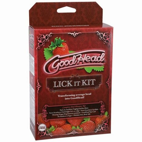 Doc Johnson - GoodHead Lick It Kit - Aardbei