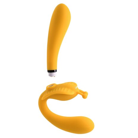 Evolved - The Monarch Strapless Strap On Vibrator - Geel