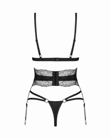 Obsessive - Lobellis Driedelige Set - Zwart