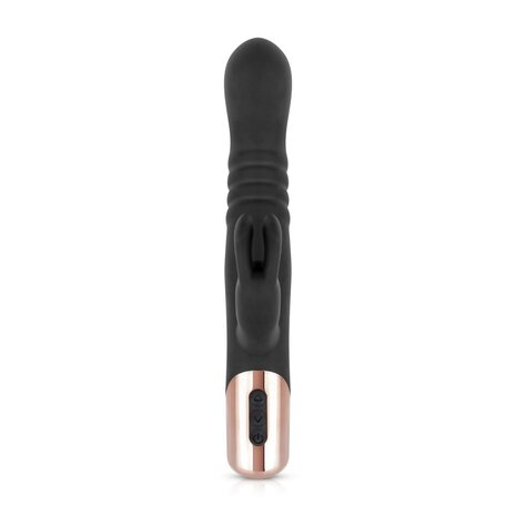 Rosy Gold - Rabbit Vibrator Met Stootfunctie - Zwart