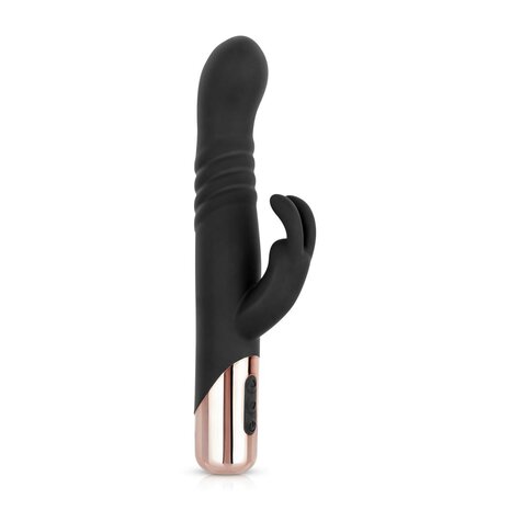 Rosy Gold - Rabbit Vibrator Met Stootfunctie - Zwart