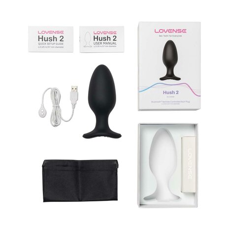 Lovense - Hush 2 Vibrerende Buttplug Met App - Zwart