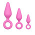 Roze buttplugs met trekring - setje_